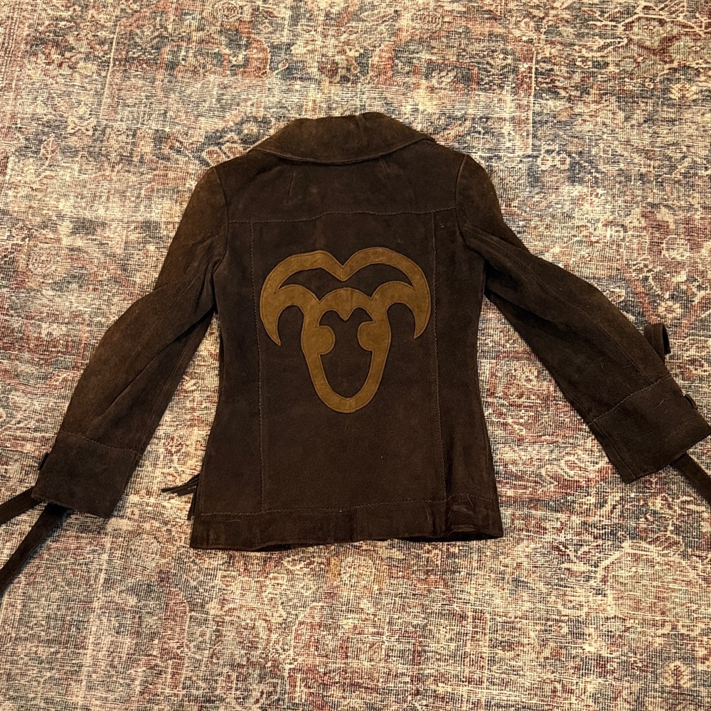 Dark Brown Western Suede Fringe Jacket
